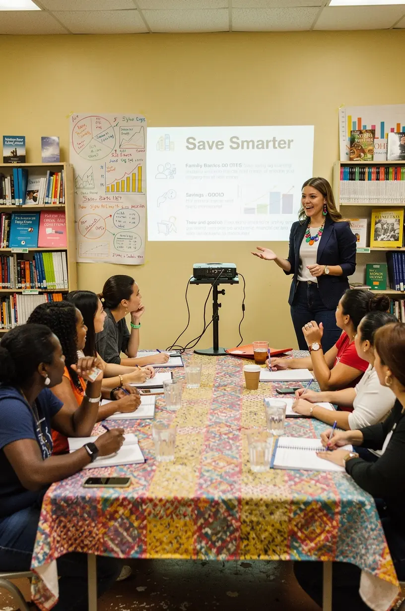 Rendezett pénzügyi könyvek polcon, helyi könyvtári környezetben.